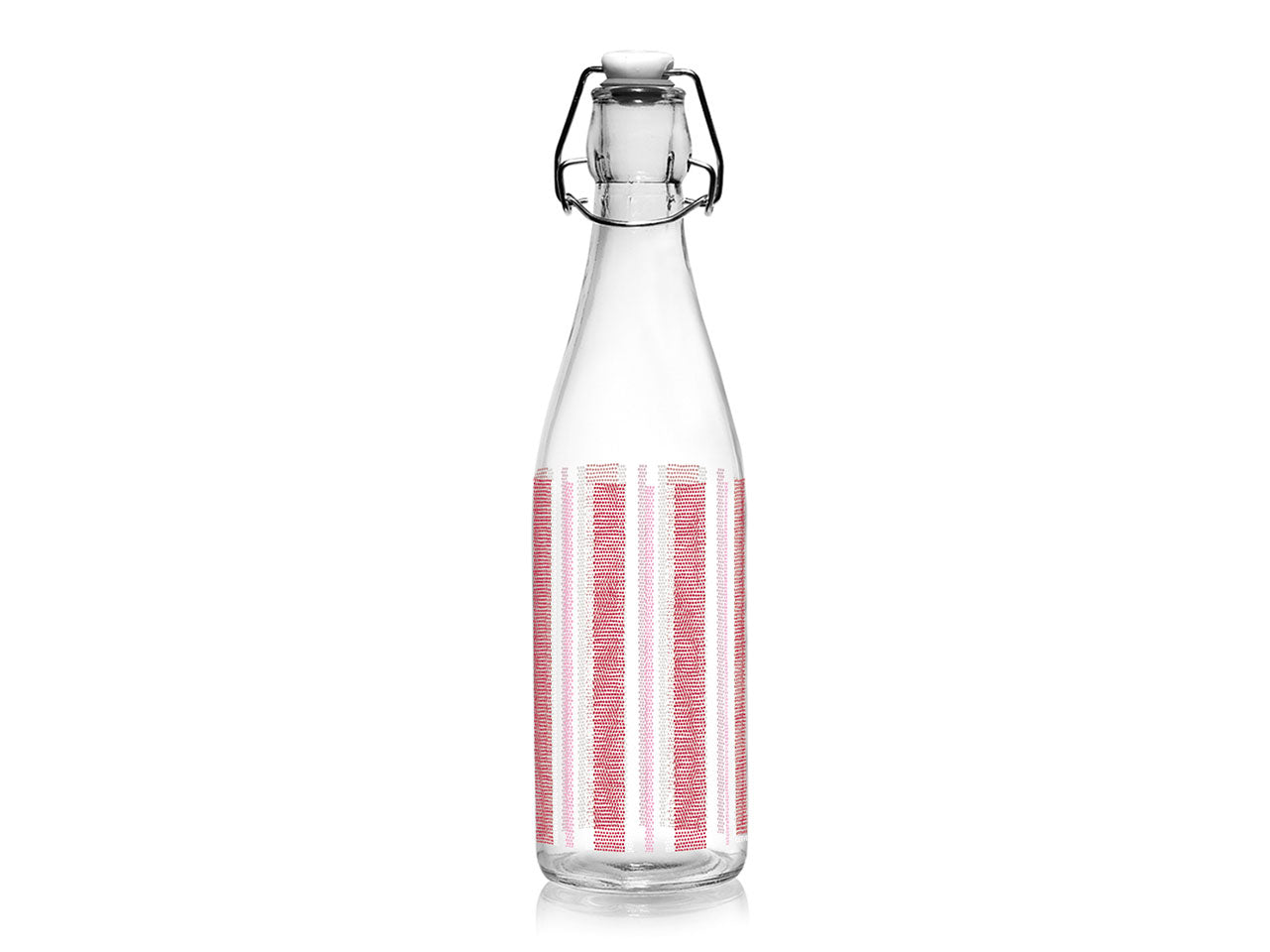 Bottiglia linea lory con decorazioni canvas rosse da 0,5lt con tappo bianco in 3 assortimenti