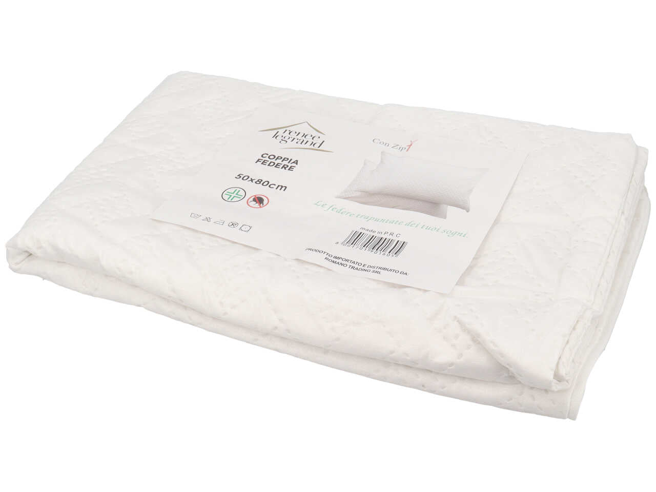 Coppia federa trapuntata con zip