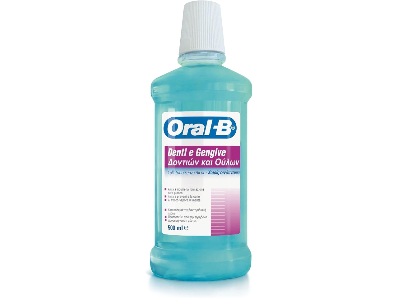 Colluttorio Oral B per Denti e Gengive: Senza Alcool, Riduce Placca e Carie, Fresco Sapore di Menta da 500 ml $