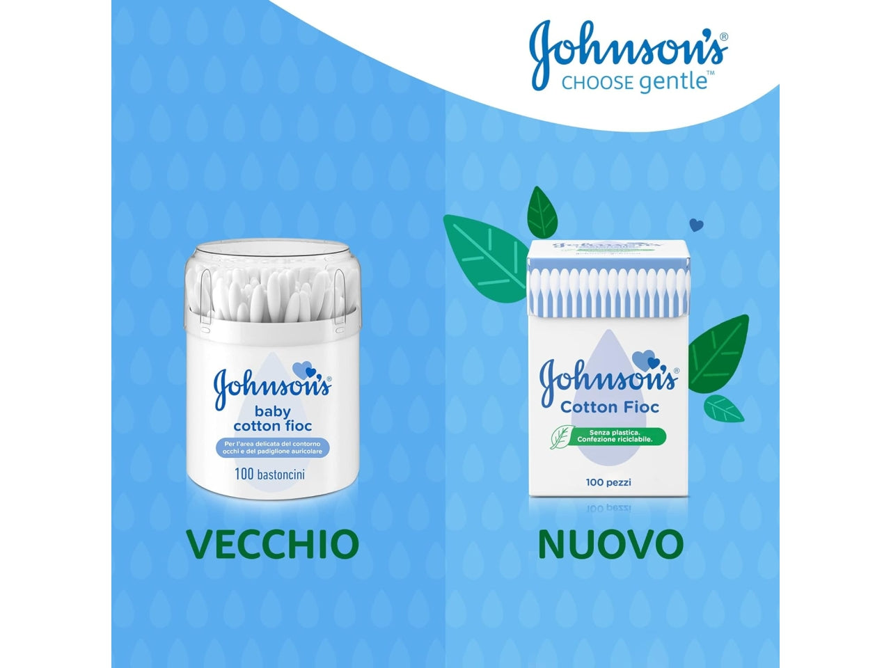 Johnson's cotton fioc scatola in carta 100 pezzi$