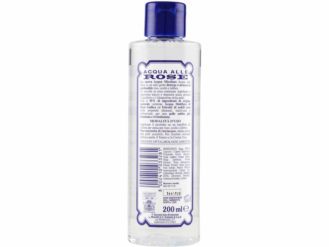 Acqua alle rose - acqua micellare struccante 200ml