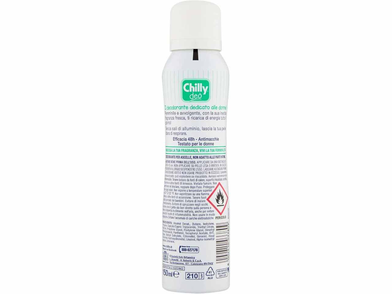 Chilly deo spray fragranza fresca 150ml