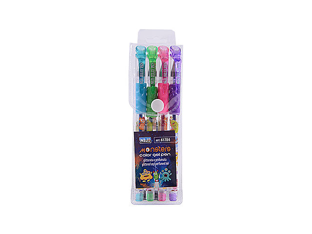 Penna gel con inchiostro glitterato e profumato, non lavabile lebez assortiti m