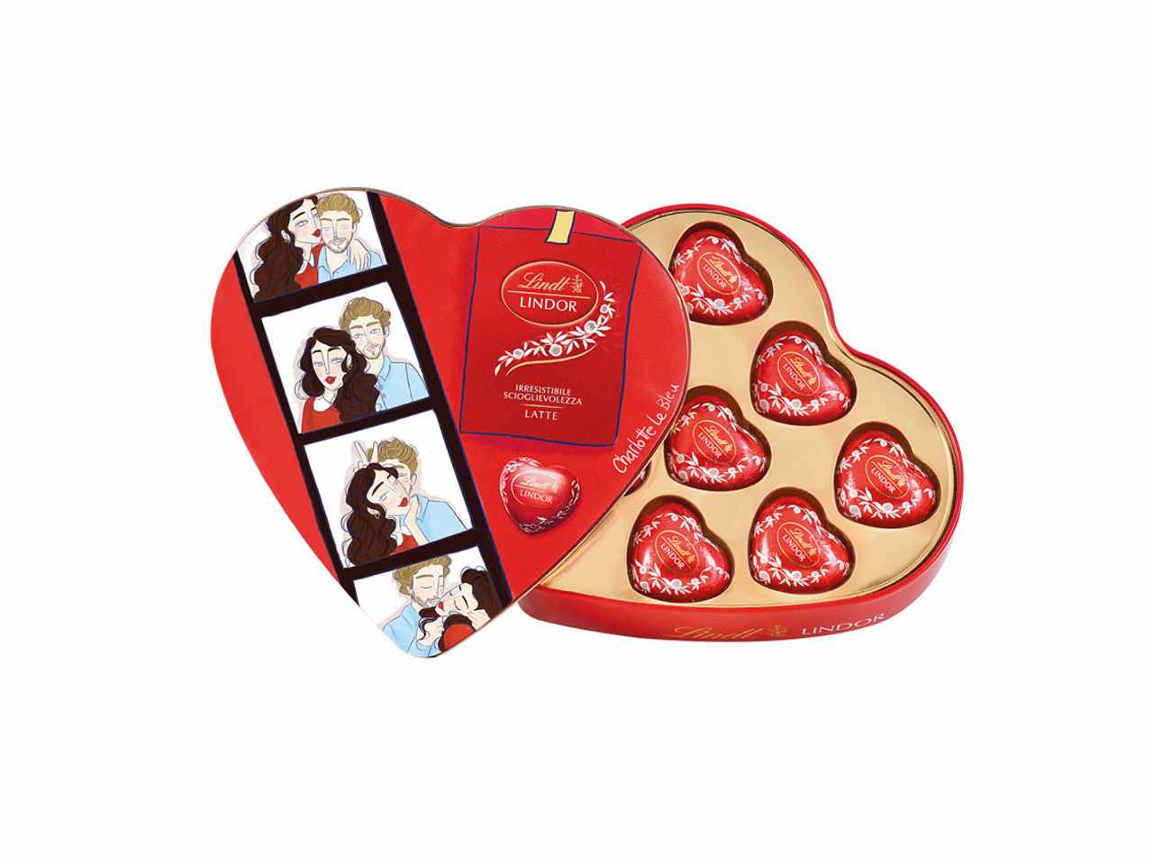 Lindt latta cuore charlotte 110gr $