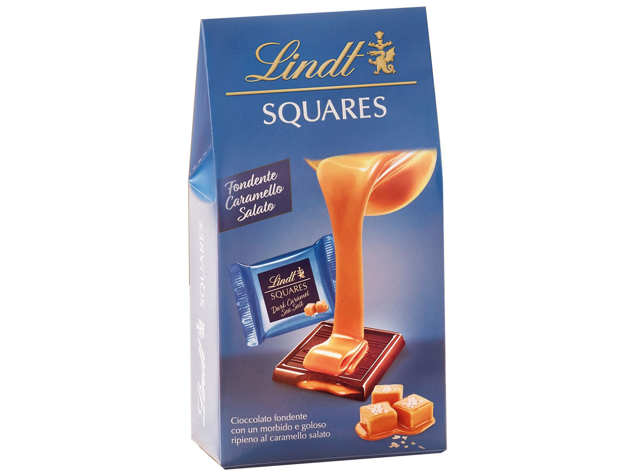 Lindt bag squares 180g fondente e caramello salato