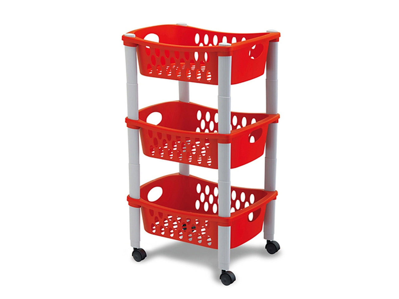 Carrello otello rosso 3 piani 50845
