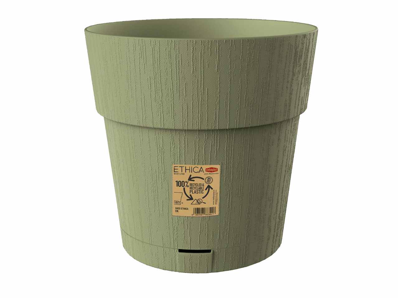 Vaso ethica d.30xh.29cm colore verde oliva