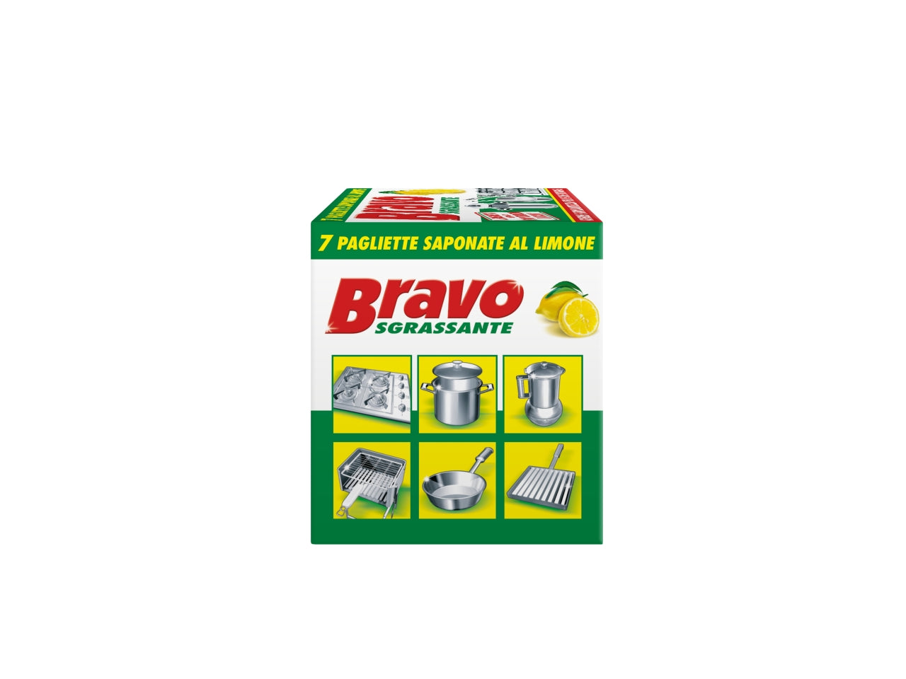 Bravo sgrassante 7 pagliette saponate al limone per stoviglie$