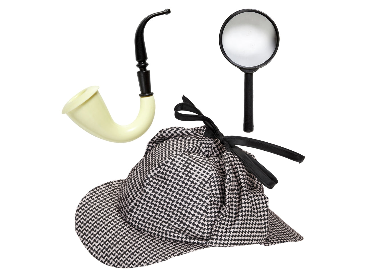 Set da detective - il set comprende cappello, pipa e lente d'ingrandimento