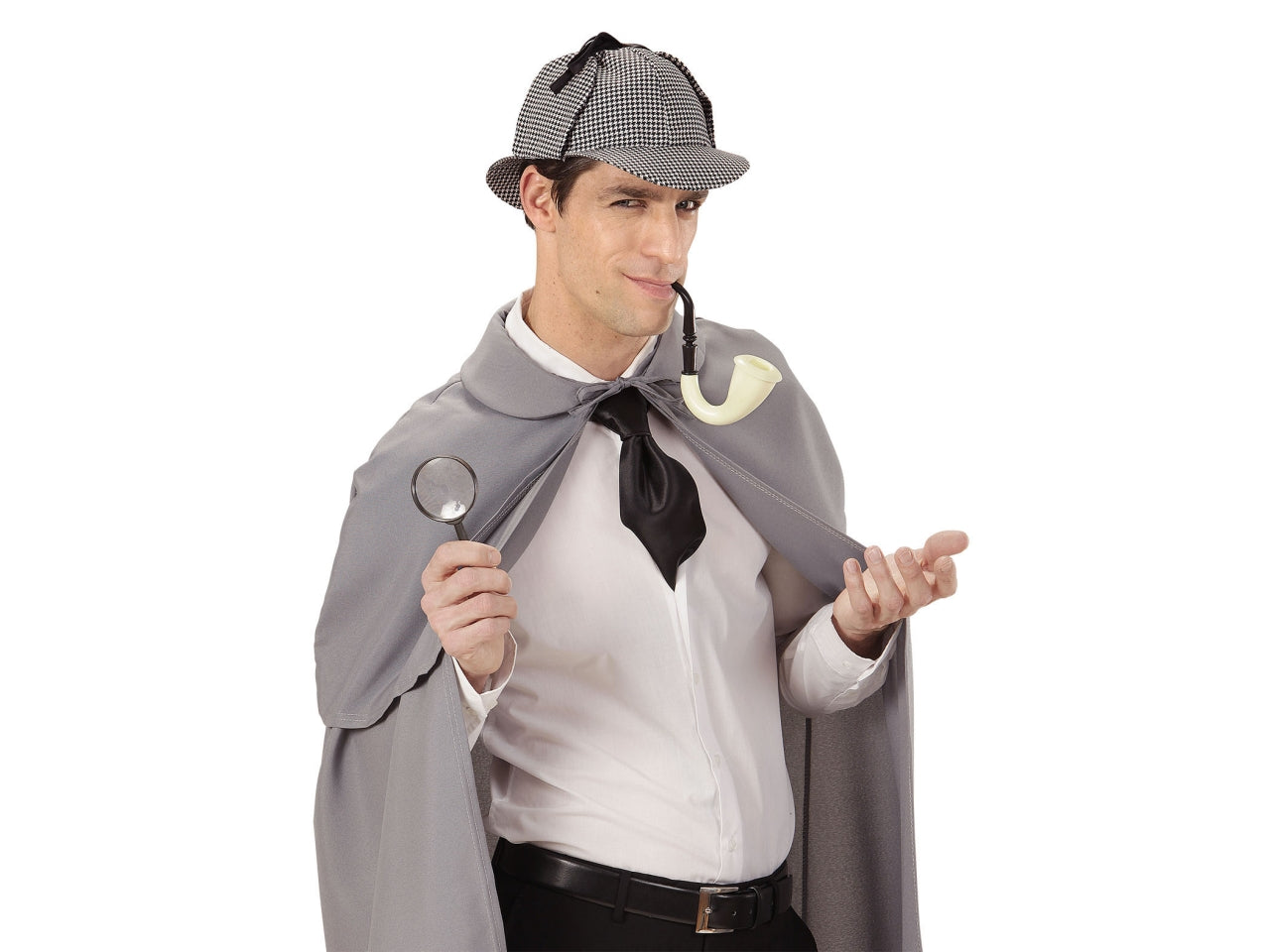 Set da detective - il set comprende cappello, pipa e lente d'ingrandimento