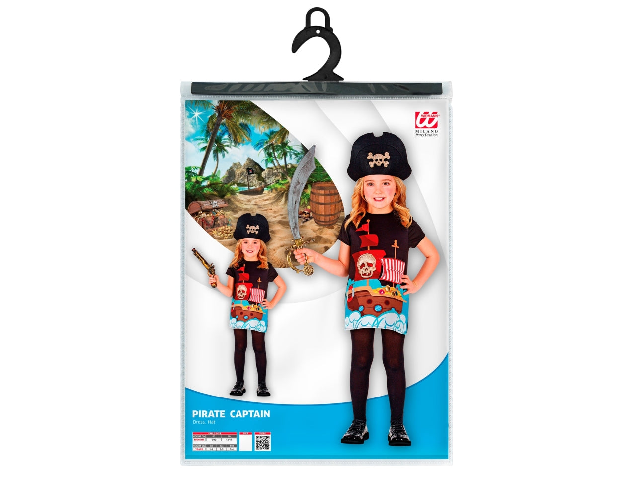 Costume da capitano pirata - il costume comprende vestito e cappello - taglia 1-2 anni