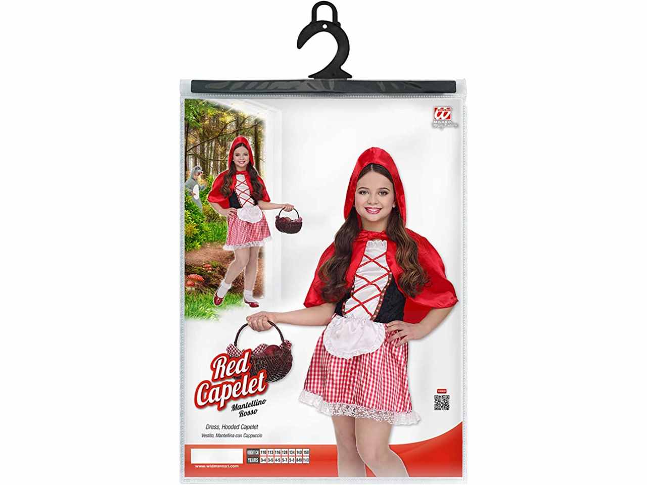 Costume mantellino rosso vestito, mantellina con cappuccio 116 cm / 4-5 anni116 cm / 4-5 anni