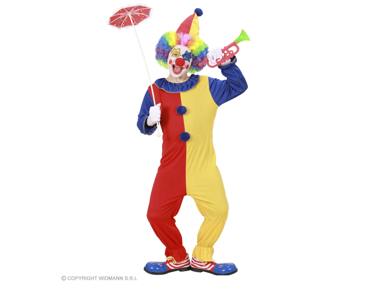 Costume da clown - il costume comprende costume e cappello - taglia 2-3 anni
