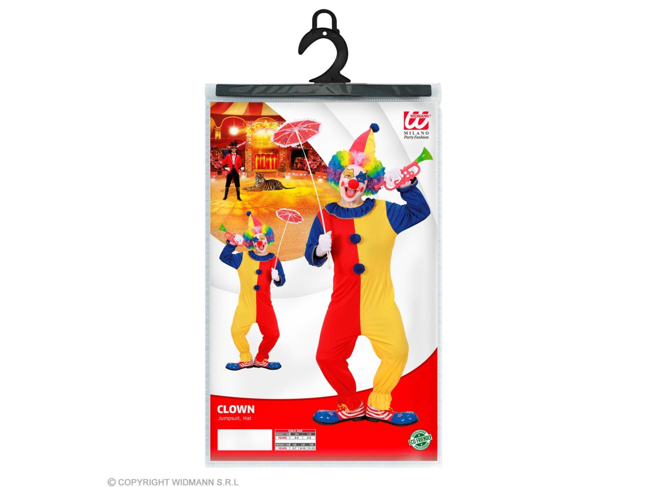 Costume da clown - il costume comprende costume e cappello - taglia 2-3 anni