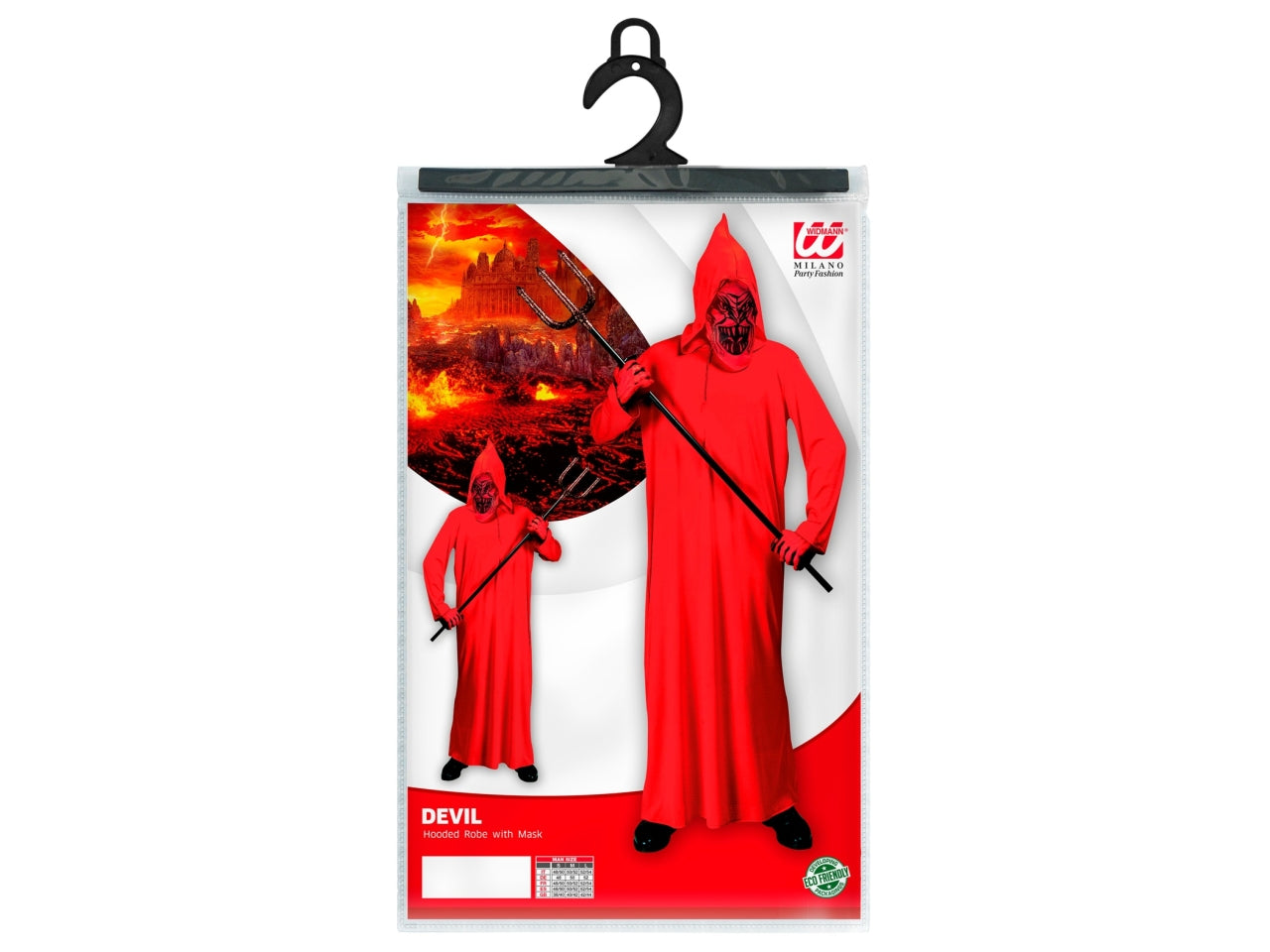 Costume da diavolo - il costume comprende tunica con cappuccio e maschera - taglia m