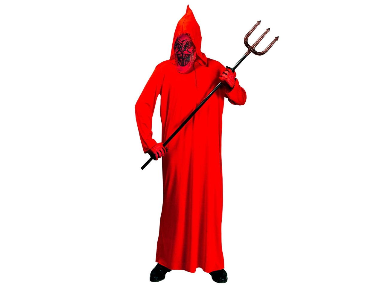 Costume da diavolo - il costume comprende tunica con cappuccio e maschera - taglia l