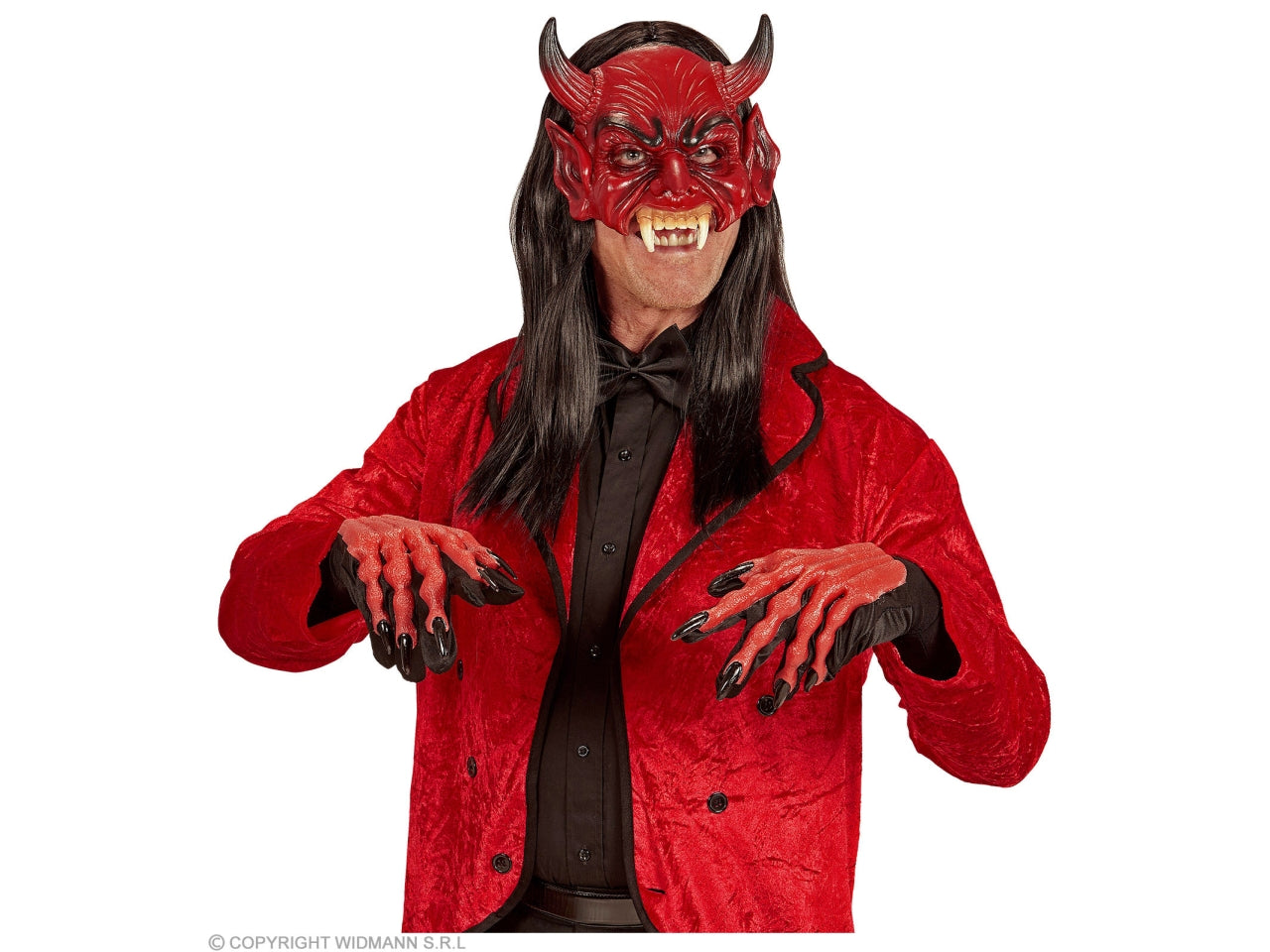 Maschera da diavolo senza mento in schiuma di lattice
