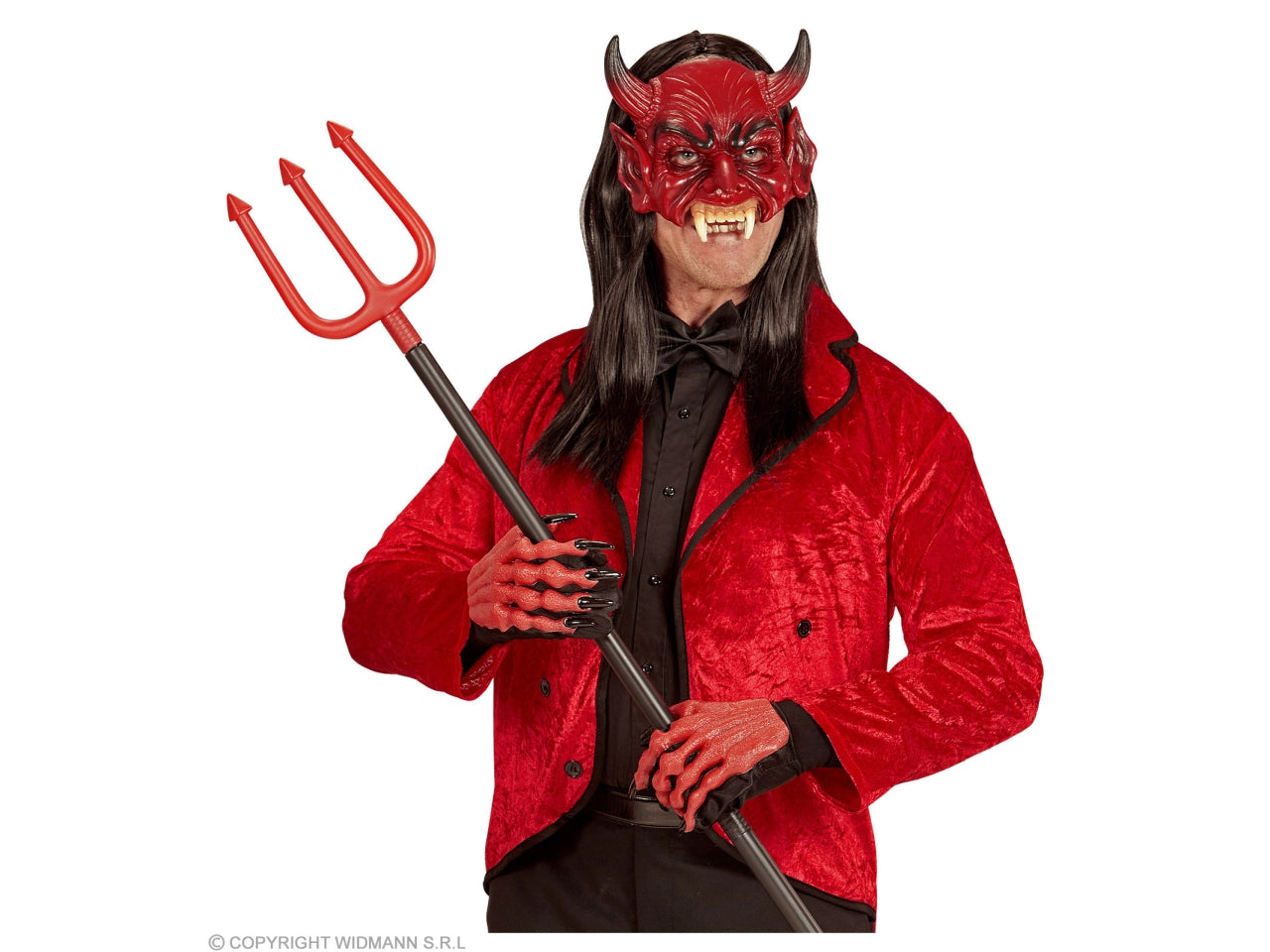 Maschera da diavolo senza mento in schiuma di lattice