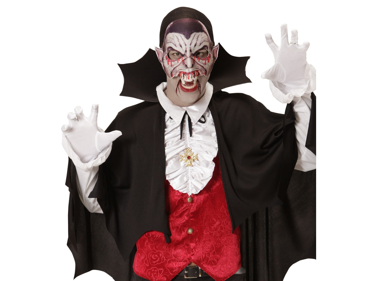 Maschera in tessuto senza mento da vampiro
