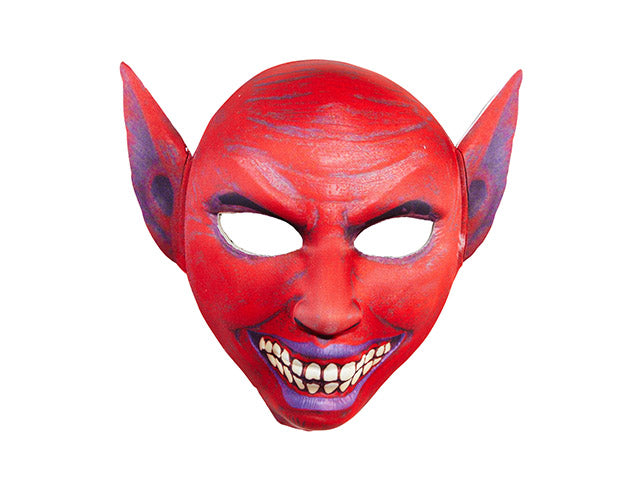 Maschera in tessuto mezzo viso da diavolo