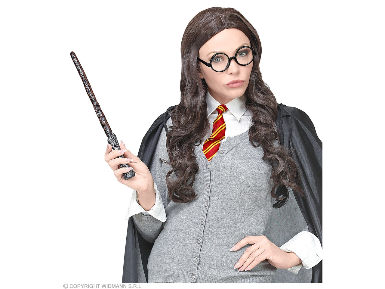 Set da mago apprendista - il set comprende occhiali da studente con lenti, cravatta e bacchetta magica