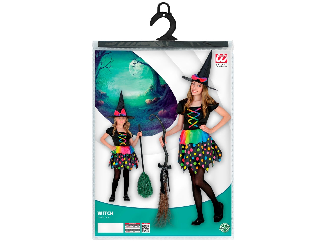 Costume da strega - il costume comprende vestito e cappello - taglia 2-3 anni