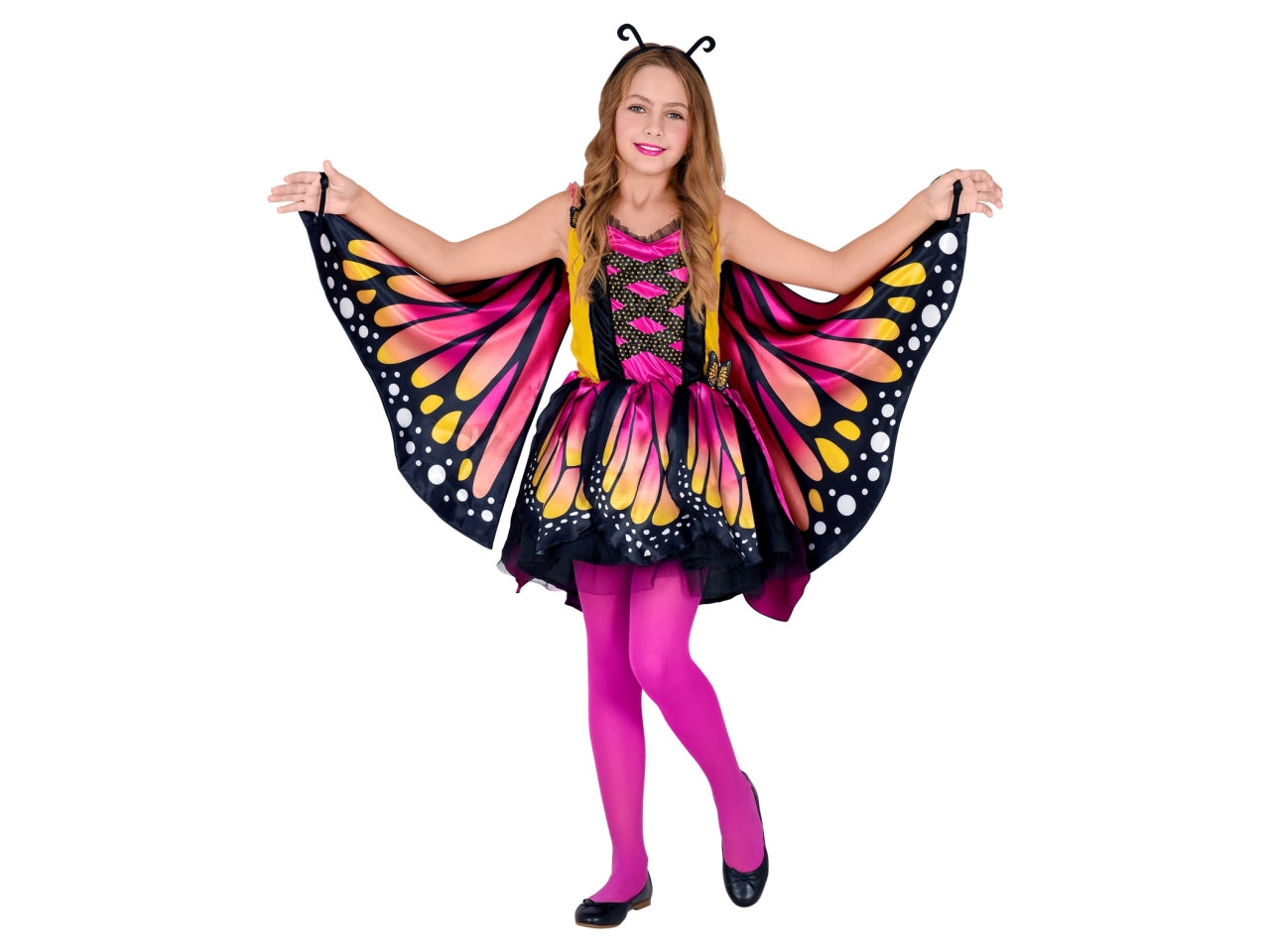 Costume da farfalla - il costume comprende vestito con tutu, ali e antenne - taglia 4-5 anni