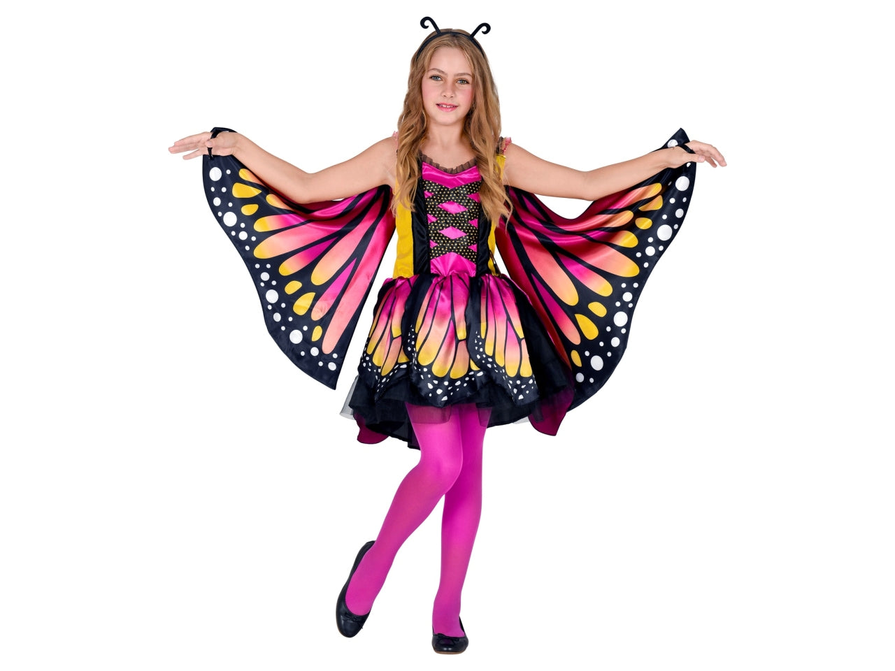 Costume da farfalla - il costume comprende vestito con tutu, ali e antenne - taglia 10 anni