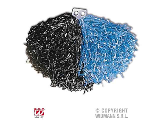 Pom pom bicolore nero/blu 1091t
