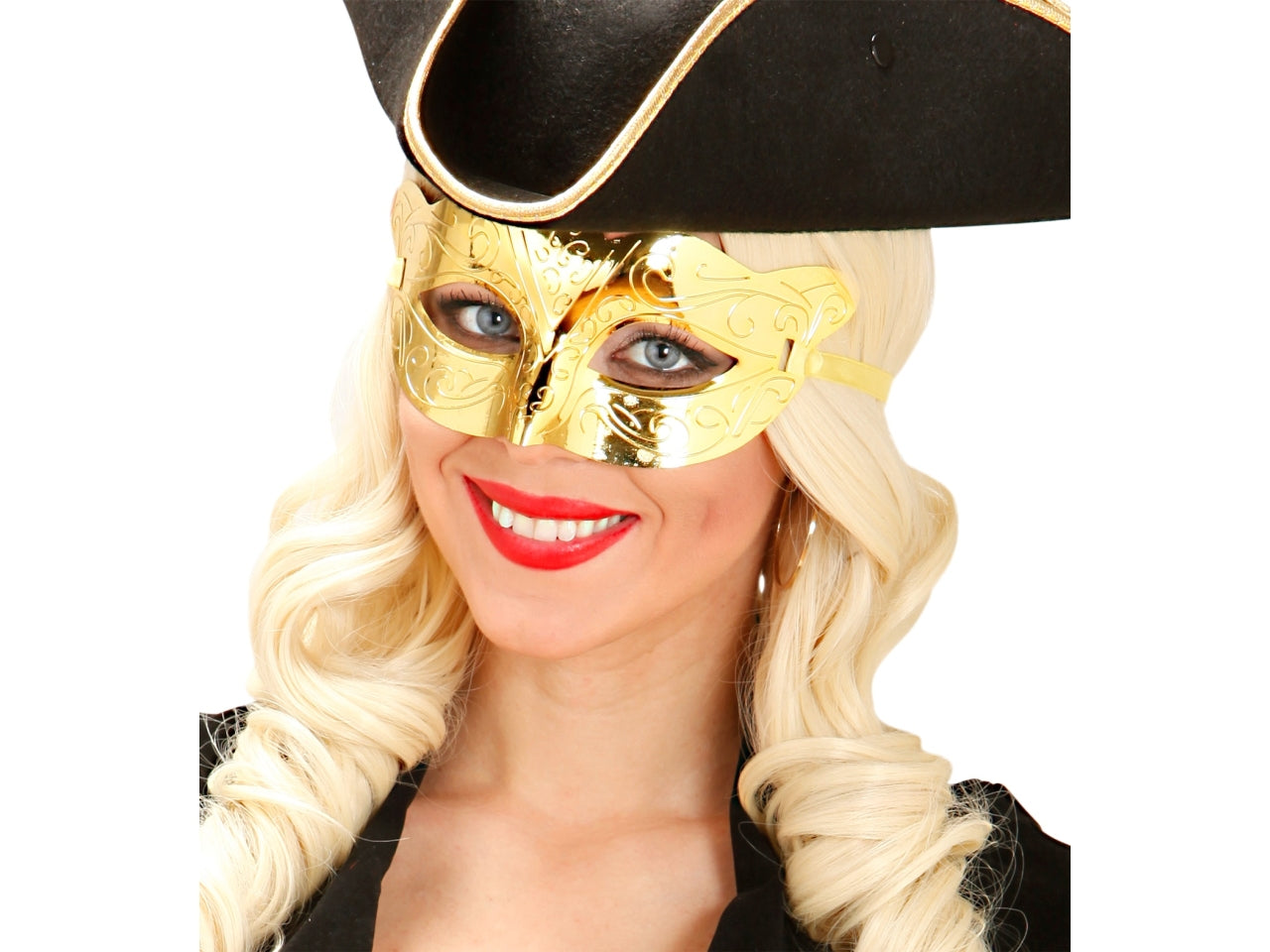 Maschera domini colore oro metallizzato
