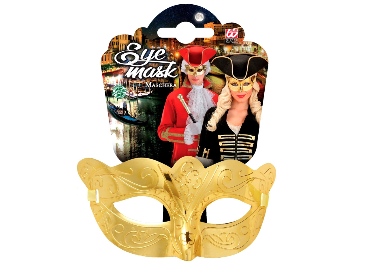 Maschera domini colore oro metallizzato