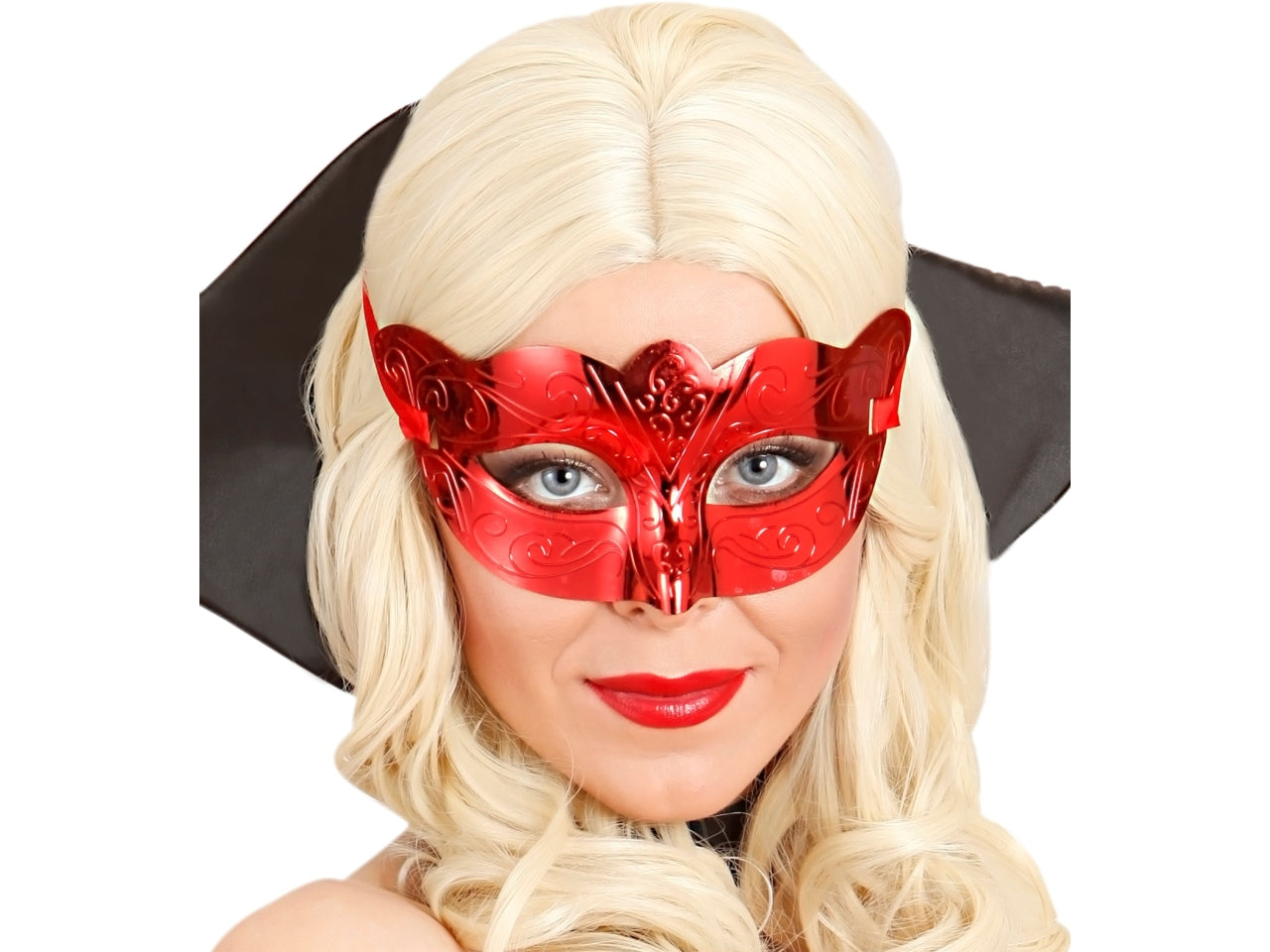 Maschera domini colore ross metallizzato