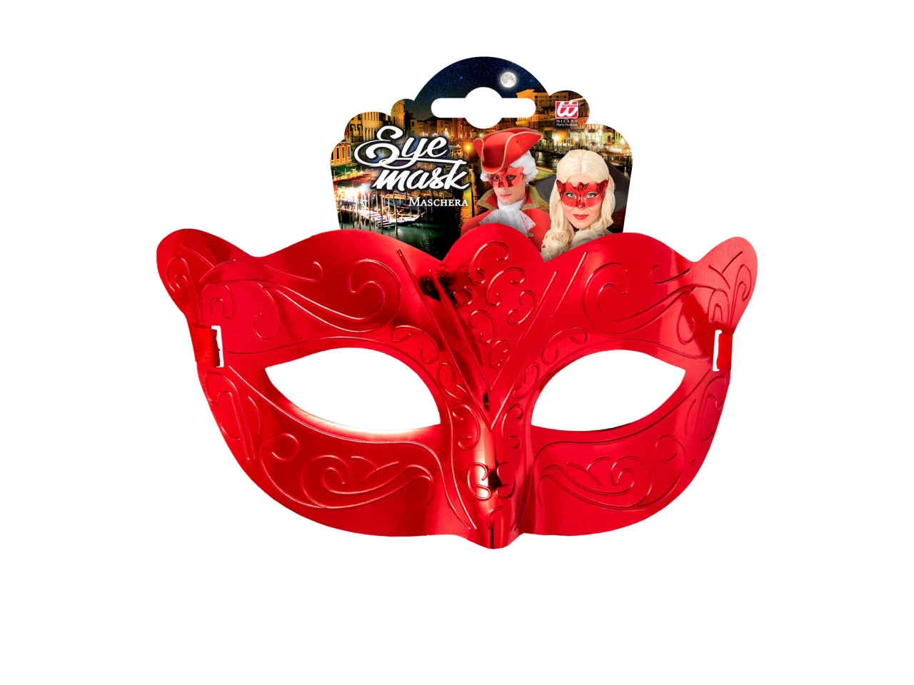 Maschera domini colore ross metallizzato