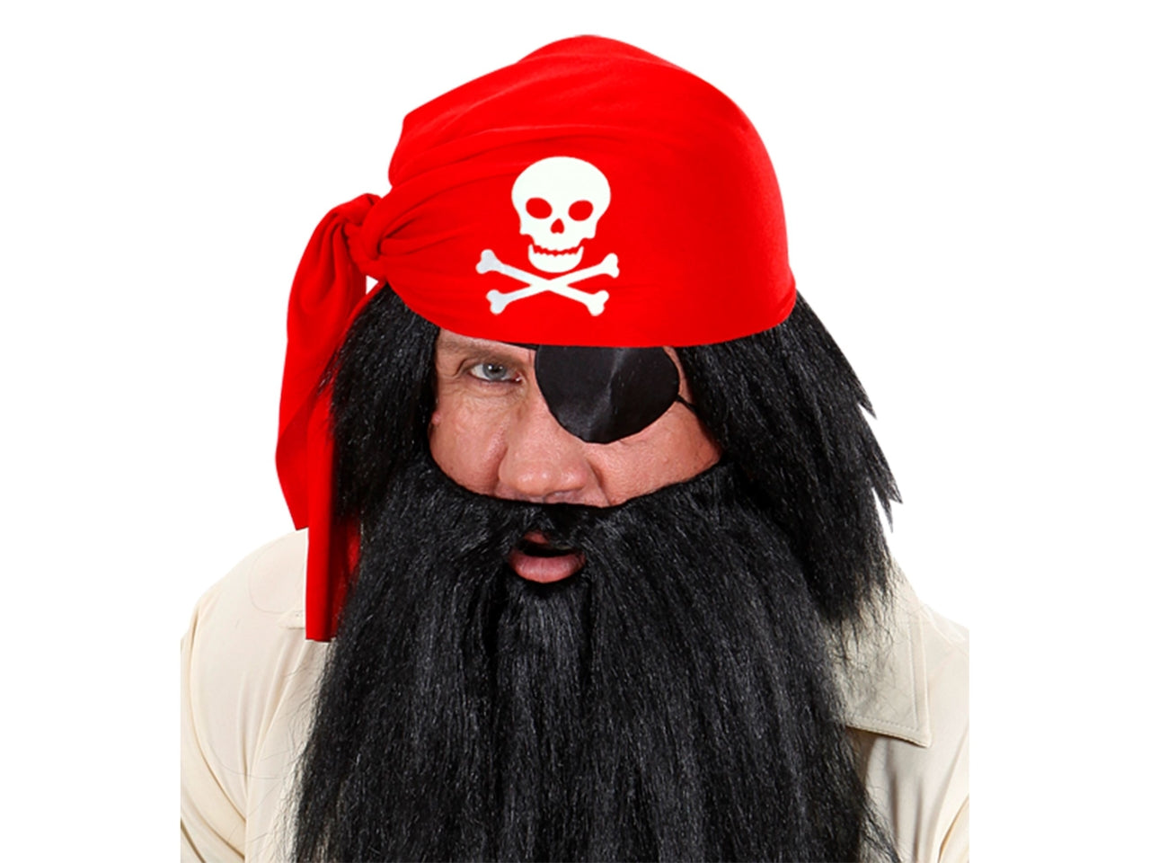 Cappello rosso pirata in tessuto
