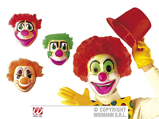 Maschera clown c/capelli 2664k