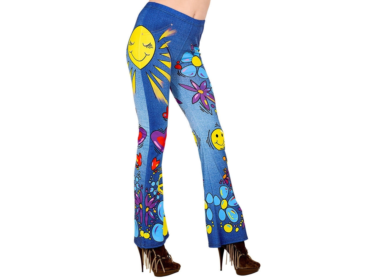 Leggings anni 70 jeans hippie taglia s-m