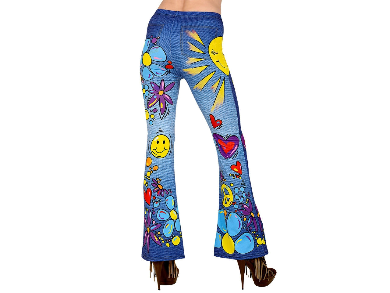 Leggings anni 70 jeans hippie taglia s-m