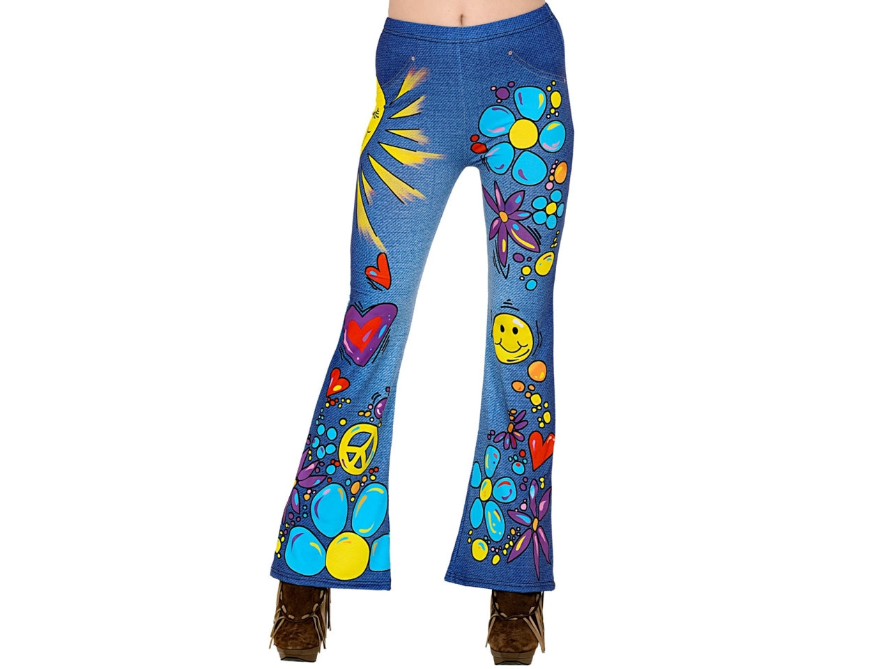 Leggings anni 70 jeans hippie taglia l-xl