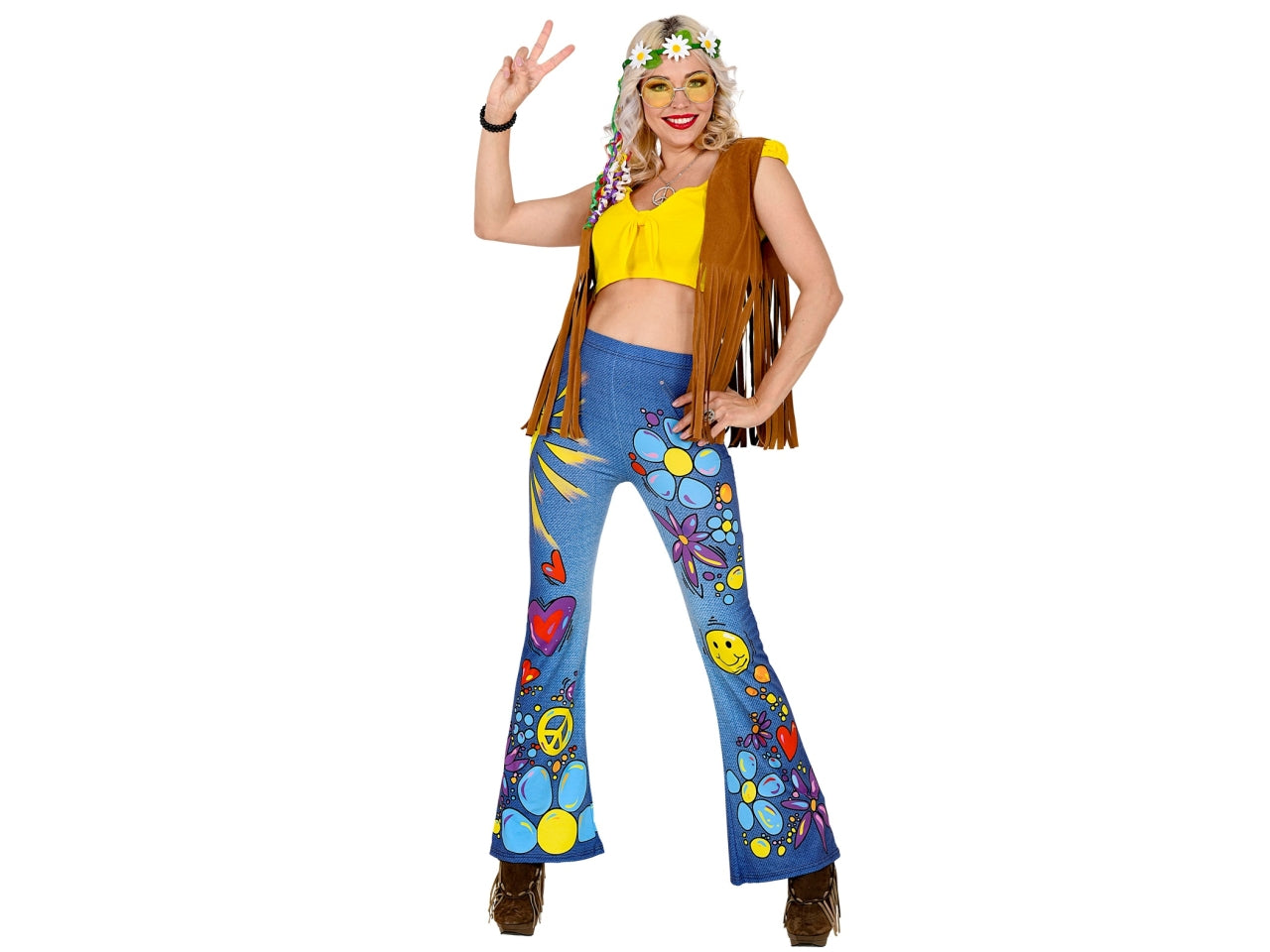 Leggings anni 70 jeans hippie taglia l-xl