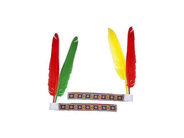 Fascia indiano con 2 piume in 2 varianti di colori
