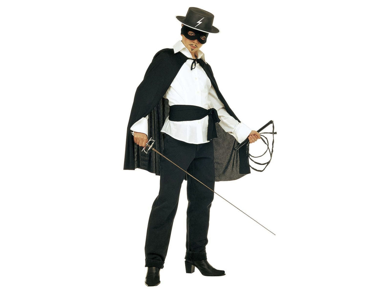 Set da eroe bandito mascherato - il set comprende mantello, cappello, mascherina e fascia