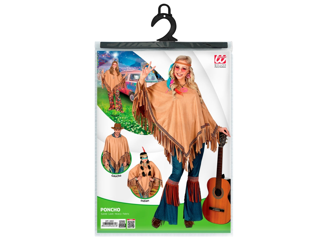 Poncho scamosciato colore marrone