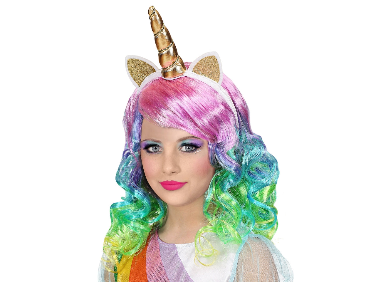 Parrucca e cerchietto unicorno