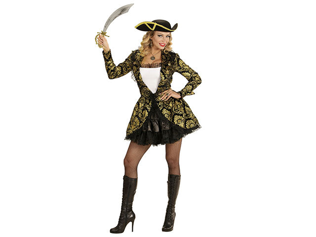 COSTUME CAPITANO PIRATA COMPOSTO DA GIACCA CON TOP TAGLIA L
