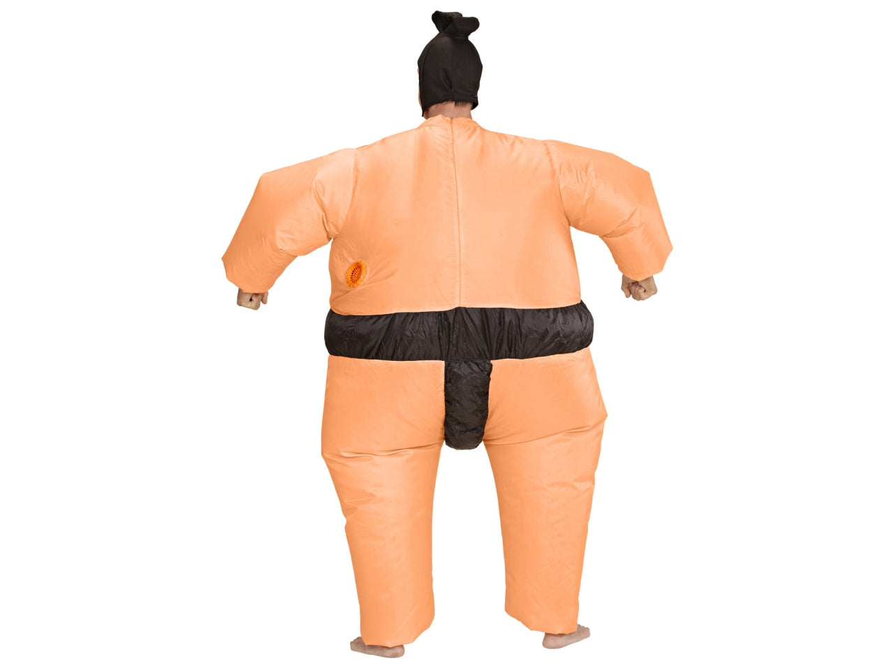 Costume da sumo - il costume comprende costume gonfiabile con ventola e copricapo funzionamento a batteria - 4 batterie aa non incluse - taglia unica adulto