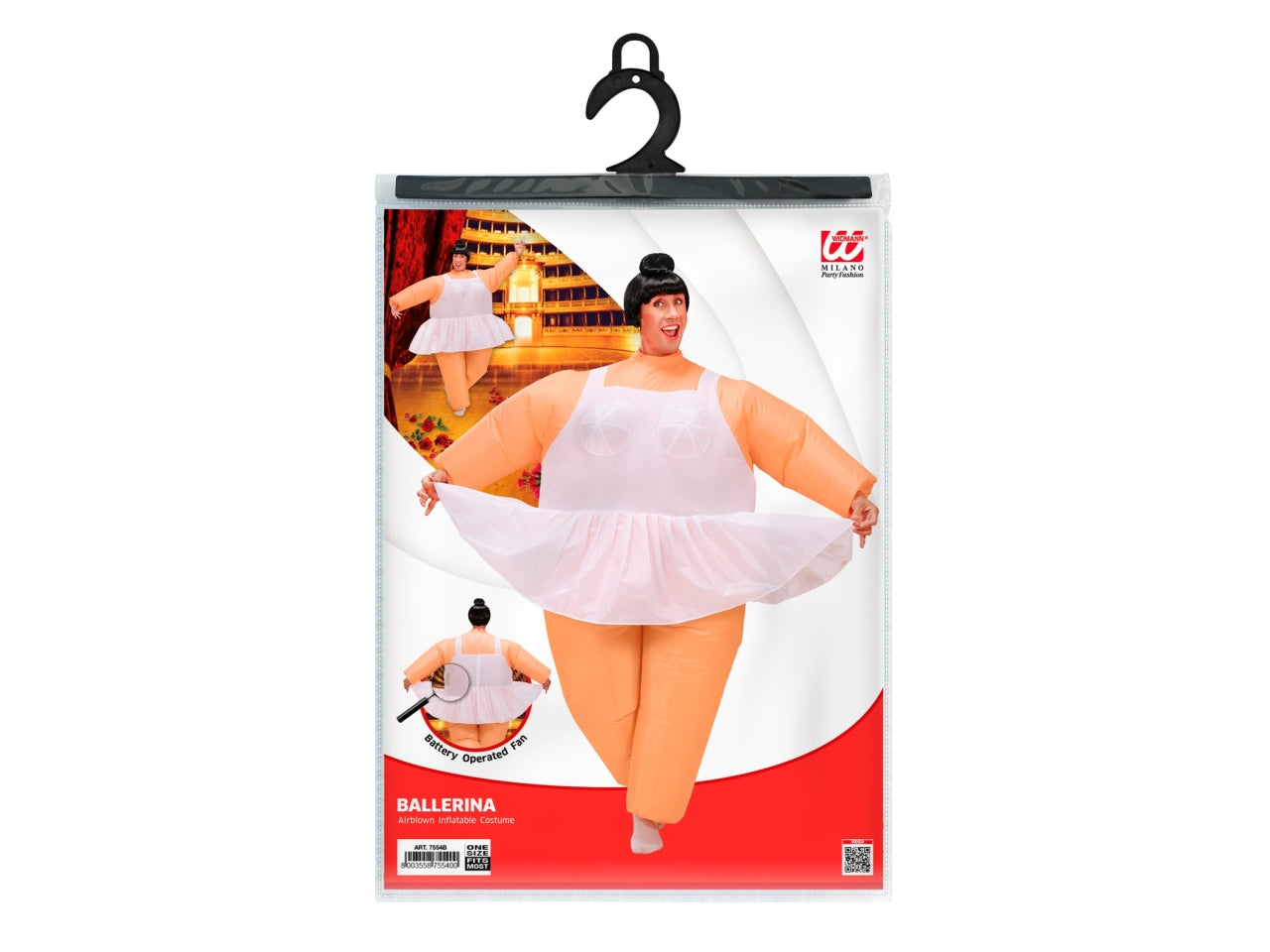 Costume da ballerina - il costume comprende costume gonfiabile con ventola a batteria 4 batterie aa non incluse - taglia unica adulto