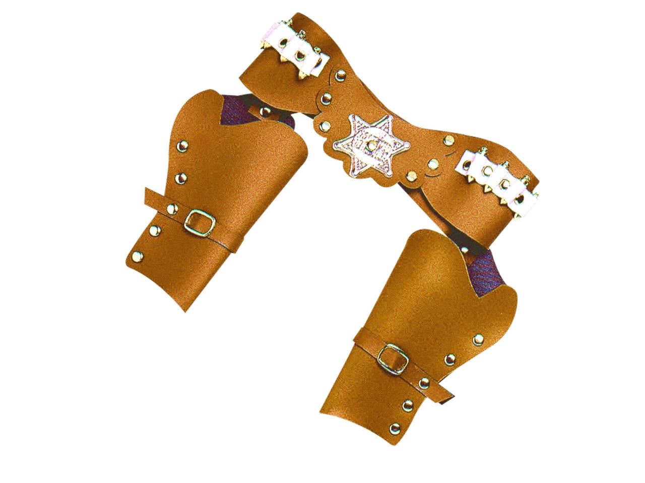 Cinturone da cowboy con doppia fondina lusso colore marrone misura adulto