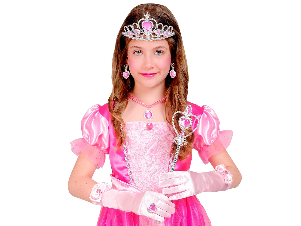 Set da principessa - il set comprende tiara, guanti, collana, orecchini, anello e scettro