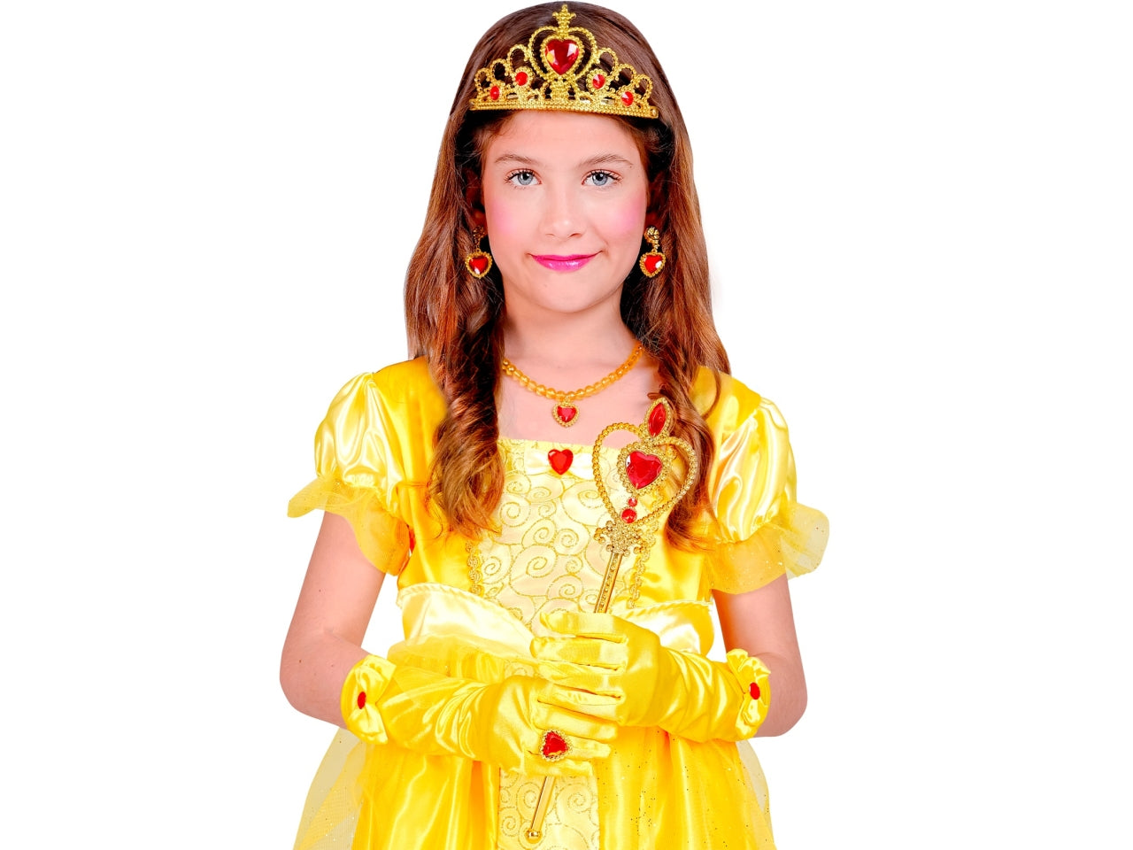 Set da principessa - il set comprende tiara, guanti, collana, orecchini, anello e scettro