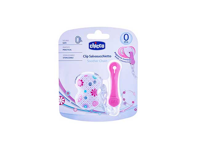 Chicco Clip con Catenella Salva Succhietto Rosa